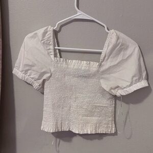 White Puff Sleeve Top